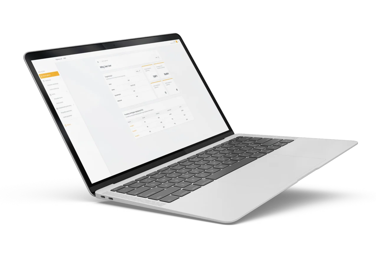 laptop with application page