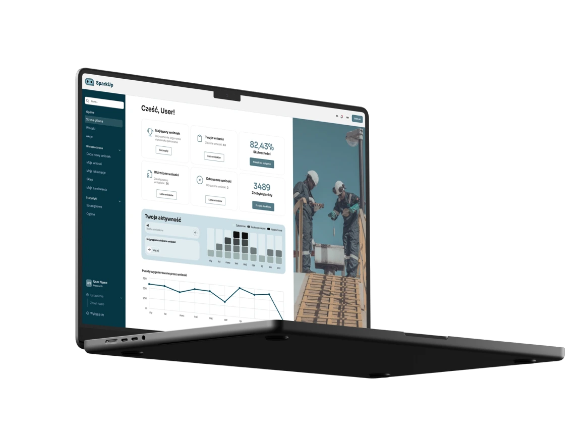 laptop with the application website