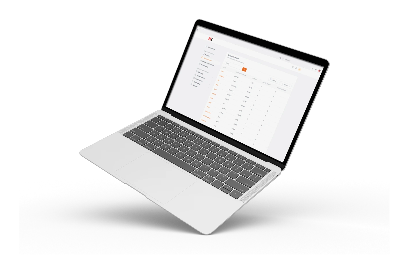 laptop with the application website