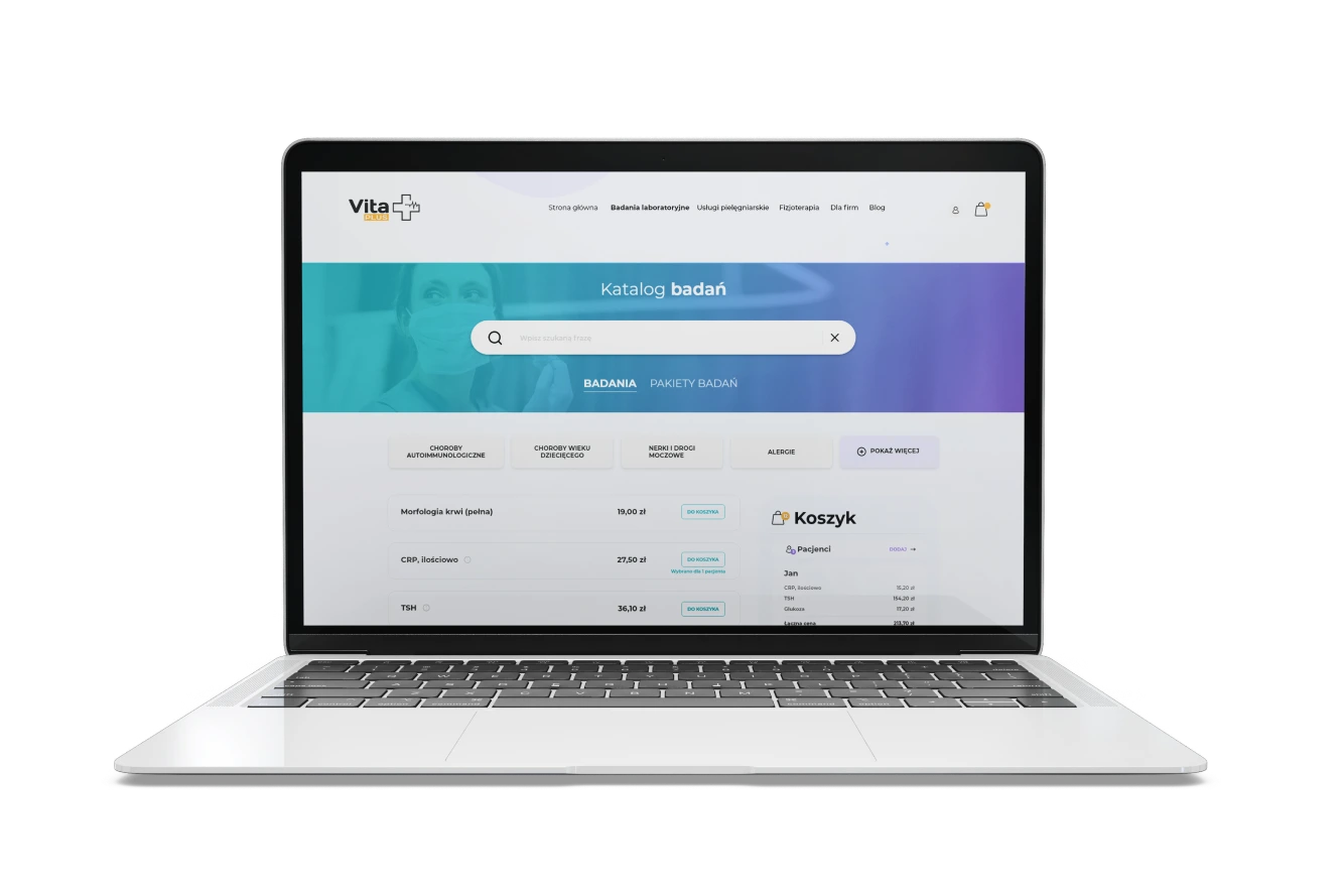 laptop with the application website